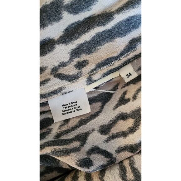 BY MALENE BIRGER Isslania Curved Hem Leopard print Shirt Dress Small? - Picture 12 of 12